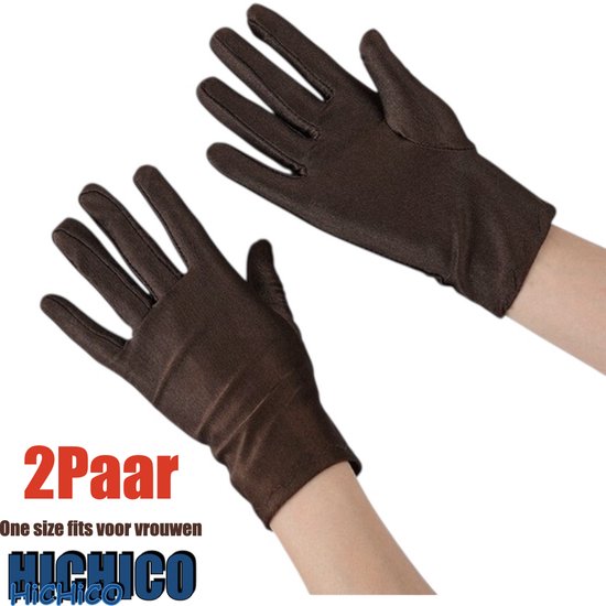Dames Handschoenen Coffee 4Stuks/2Paar - Vrouwelijke Handschoenen L Bruin One size fits voor vrouwen - Jewelry Handschoen - Beschermende Handschoenen - Werk Handschoen - Beauty salon handschoenen - Veiligheid Handschoen Lichtgewicht