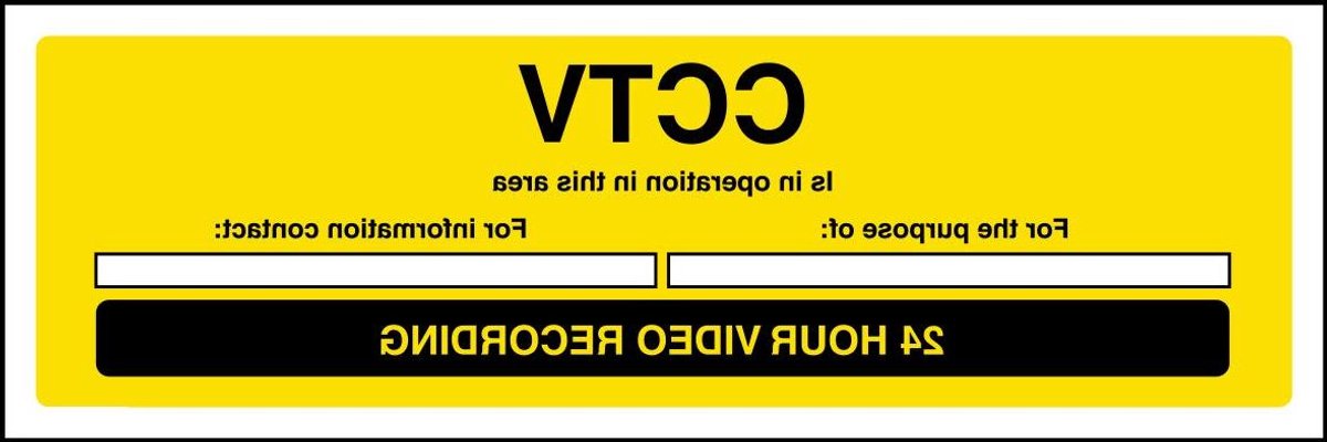 Veiligheidsbord - CCTV waarschuwing - Gebiedsbewaking - Zelfklevend vinyl - 300x100mm - Zwart geel