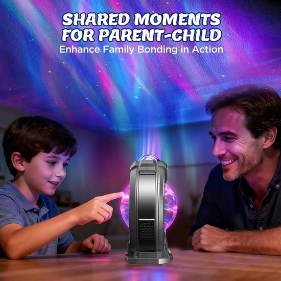Astronaut Projector - Nachtlamp Ruimte - Kamerdecoratie Kinderen - Met Witte Ruis - 1 stuk - Grijs — afbeelding 2
