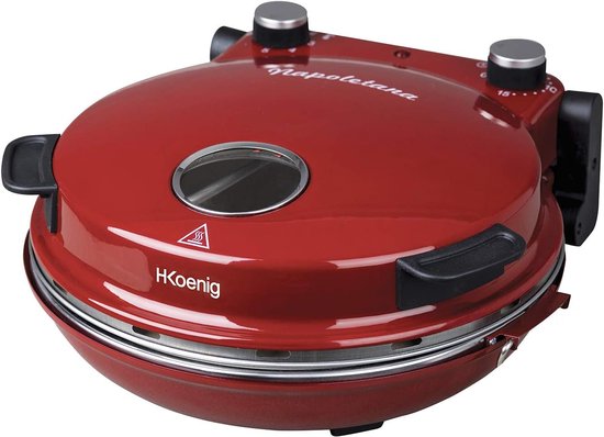 Raclette en Pizza Oven - Steengrill Apparaat - Gezellige Avonden - 350 Graden Pizza - 4 Persoons - Rood Zwart — afbeelding 4