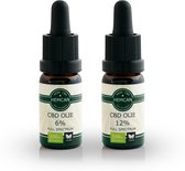 Organische CBD Olie 6% en 12% - 2 flesjes (20ml) - Full Spectrum - Vegan - 100% Natuurlijk - Nieuw