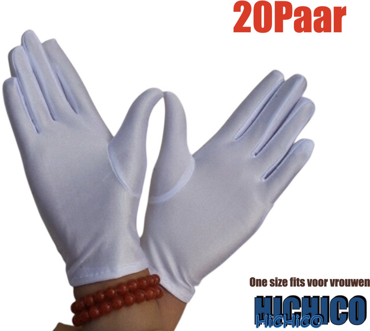 DAMES handschoenen wit ML 40stuks/20Paar - Vrouwelijke Handschoenen - Gezondheidszorg - Ziekenhuis - Beauty Center, Kapper en Salon Spa Tattoo – Jewelry - eczeem / allergie / handcreme - juweliers / munt handschoen