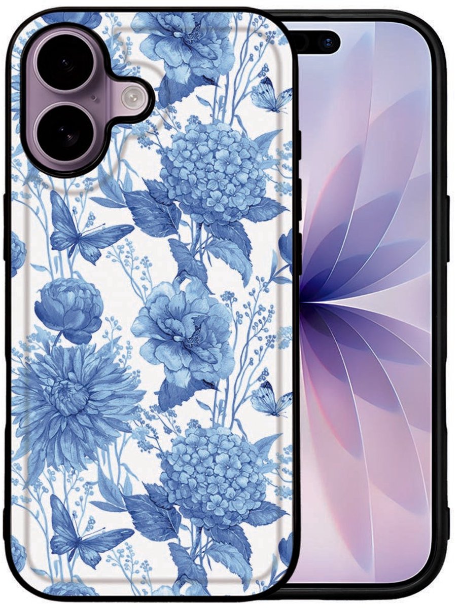 Beschermhoes iPhone 17 Flowers Blue
