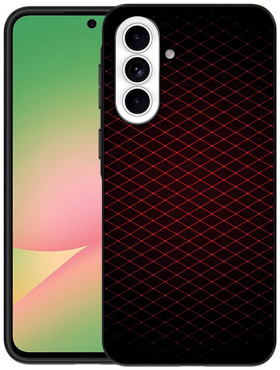Samsung Galaxy A57 Telefoonhoesje Geruit Rood