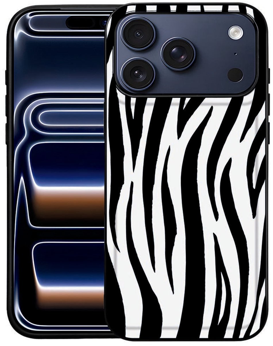 Zebra Beschermhoes Voor iPhone 17 Pro Max Met Zwarte TPU Randen
