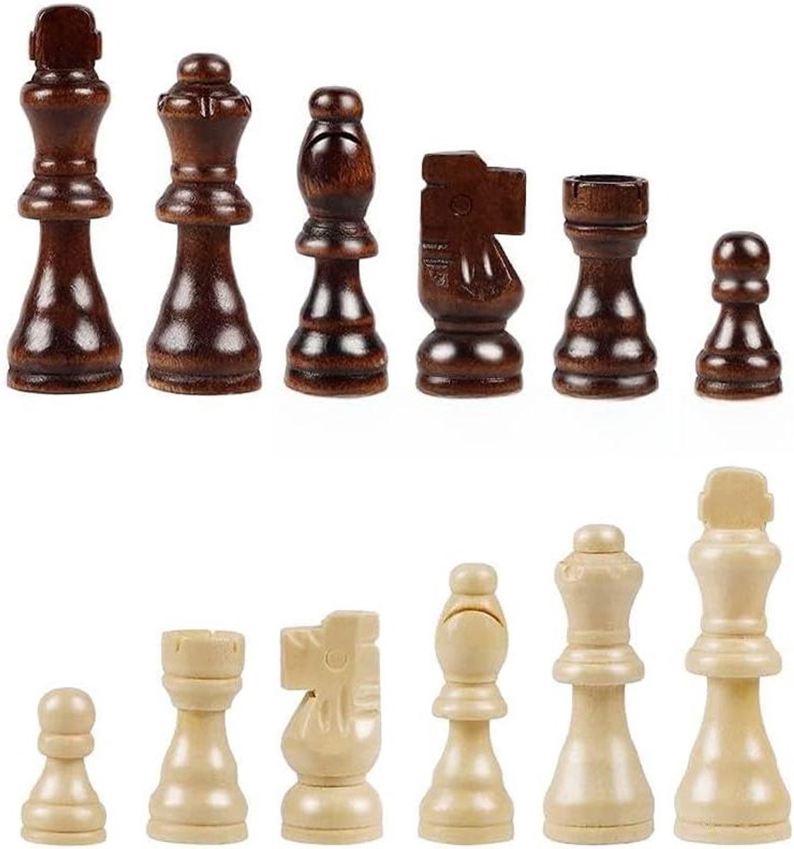 Houten Schaakstukken - Schaakset - Toernooi Spel - Handgemaakt Kwaliteit - 3 Inch Koning - Houtkleur