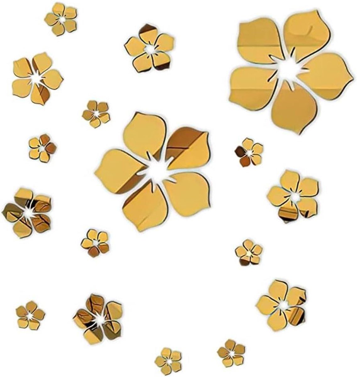 Bloemen Muurstickers - 3D Spiegel Decoratie - Wanddecoratie Kamer - Acryl Spiegel Materiaa