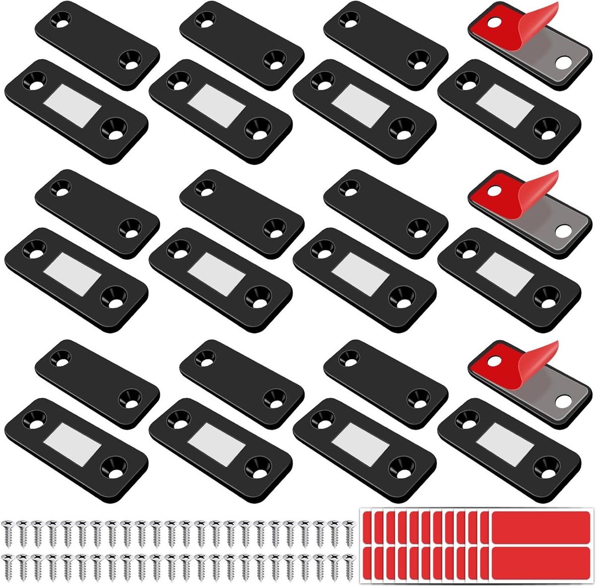 Magnetische Vangsten - Kastsluitingen - Kasten Sluiten - Roestvrij Staal - Dun Profiel - Zwart