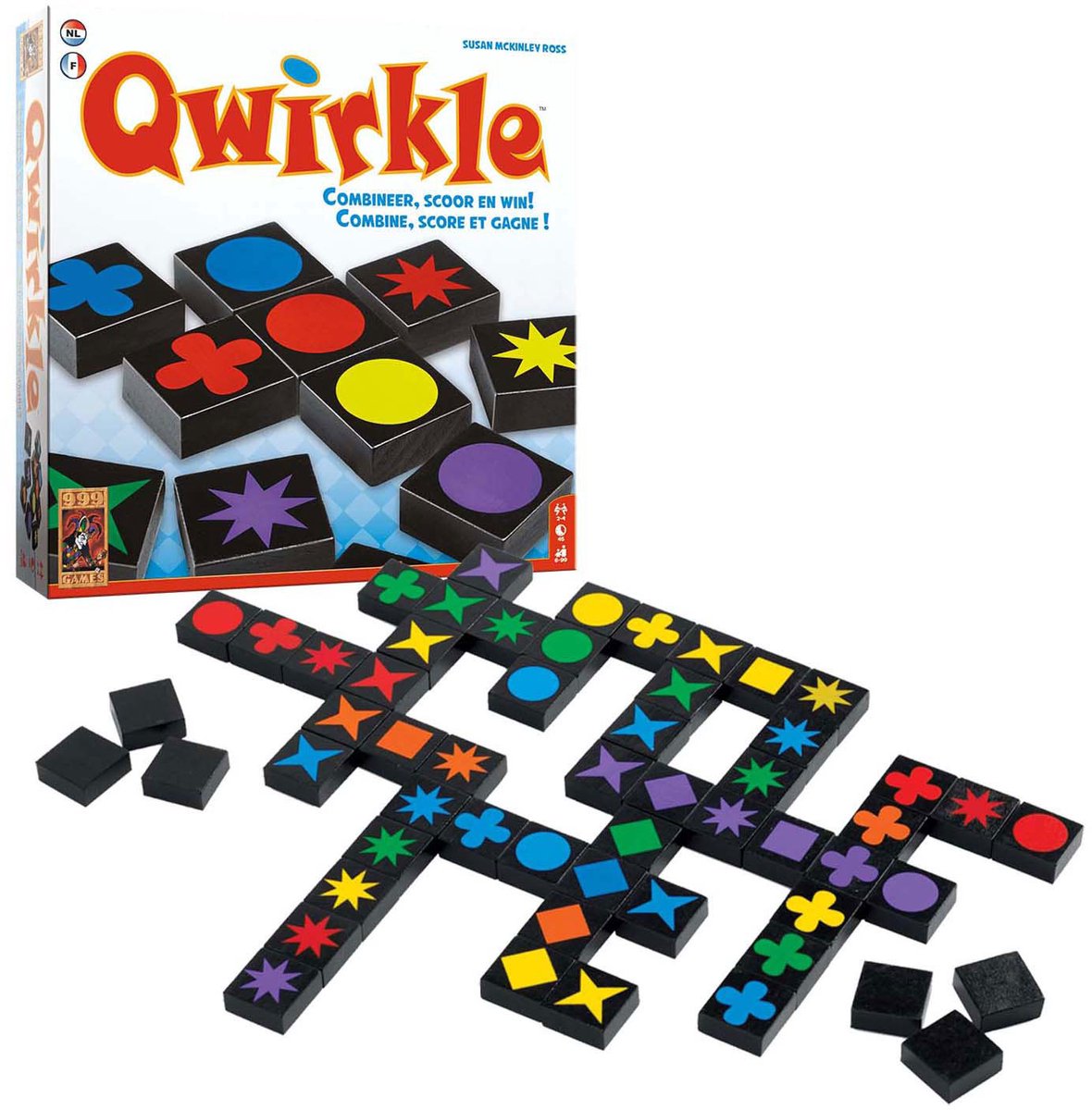 999 Games - Qwirkle - Bordspel - Sinds 2007 meer dan 15 spellenprijzen gewonnen - Familiespel - Gezelschapsspel - Educatief spel - spelregels in NL en FR — afbeelding 6