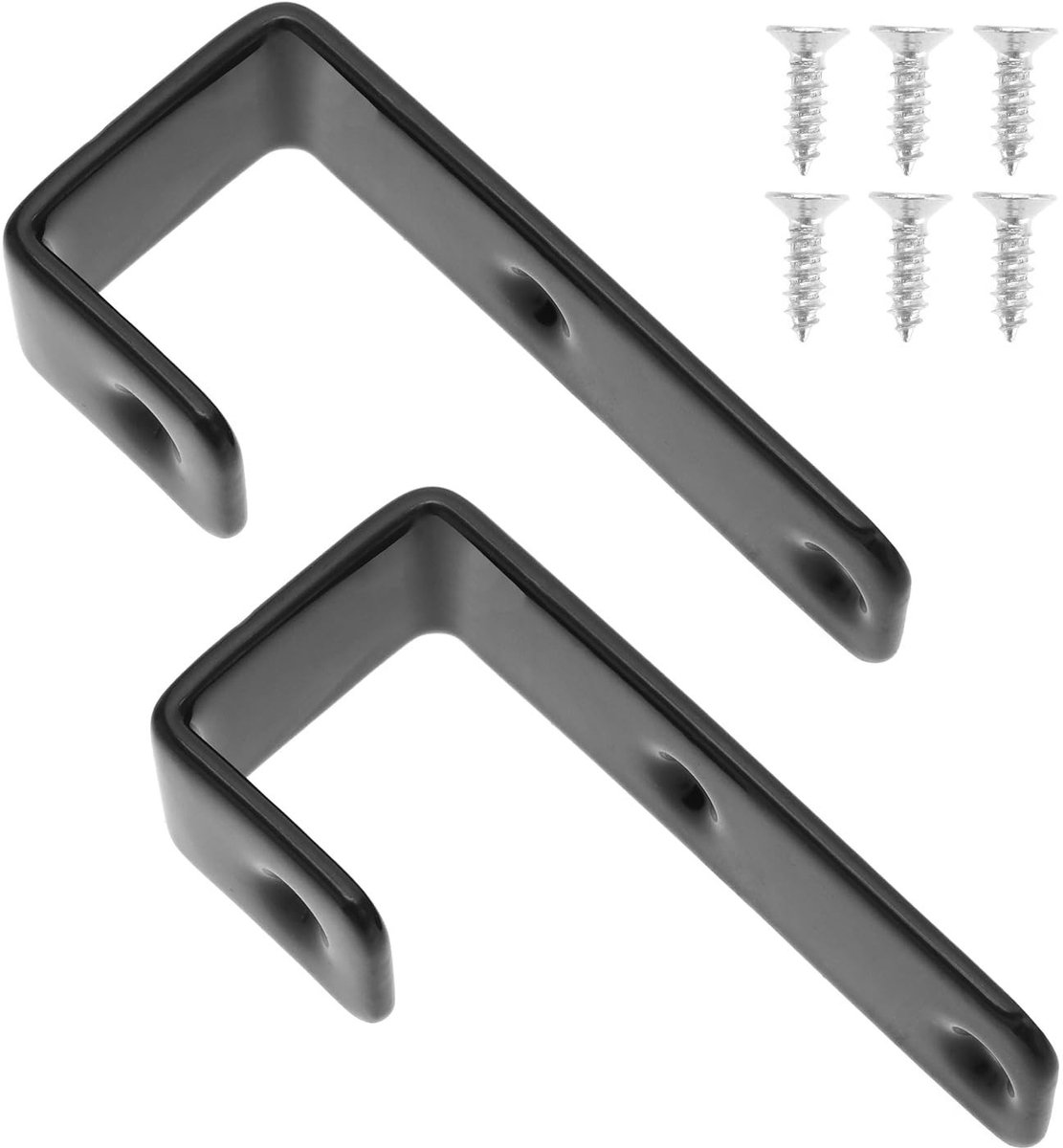2 Pack Heavy Duty J-Hooks met PVC Coating voor Bunk Beds en Ladders - Zwart