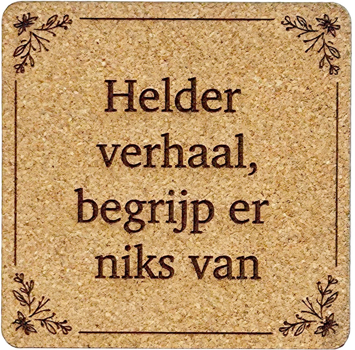 Kurken Onderzetter Helder Verhaal - Glazen Onderzetters - Gegraveerd - Tilburgs