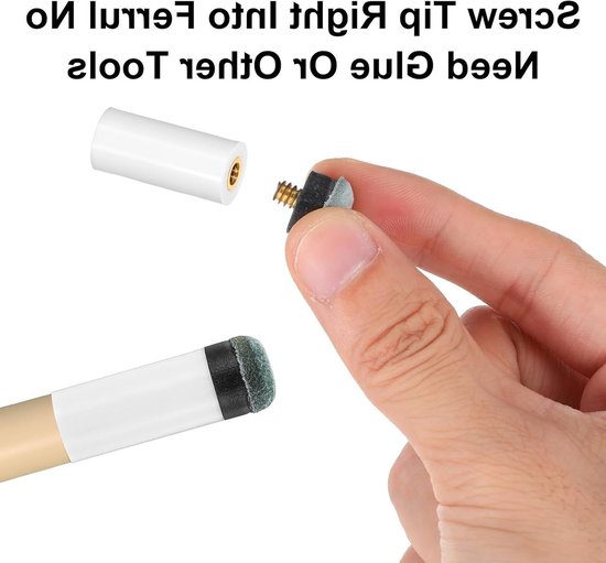 12 sets reserve schroeftips voor biljartkeu met witte en grijze ferrulen, 12 mm accessoires voor zwembadkeu van Merkloos — afbeelding 4