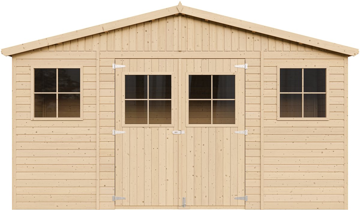 Timbela M332 - Houten tuinhuis - 8 m² - 220x418xH246 cm - zonder vloer