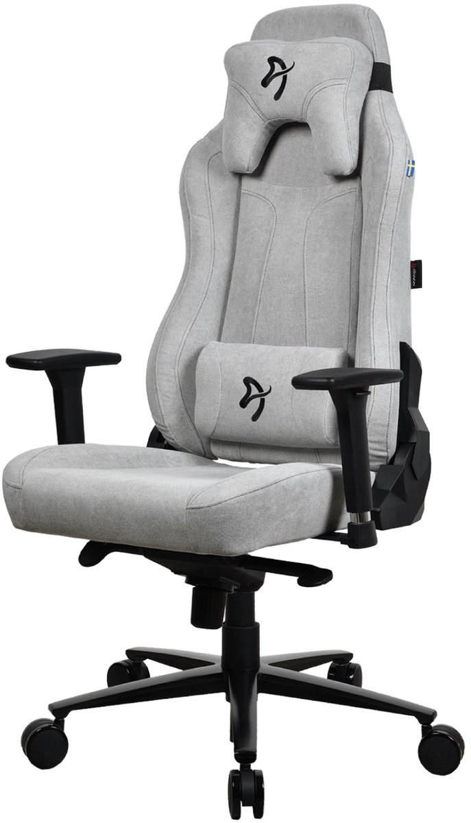 Arozzi Vernazza Gaming Stoel – SoftFabric – Ergonomisch & Verstelbaar – Lichtgrijs (Light Grey)