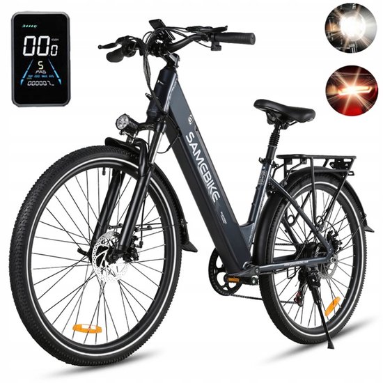 Samebike RSA01Pro-T 26'' Elektrische Fiets - 36V 15Ah, 90km Bereik, 250W Motor, 7-Speed Shimano, Dubbel Geveerd - Zwart van Merkloos — afbeelding 5