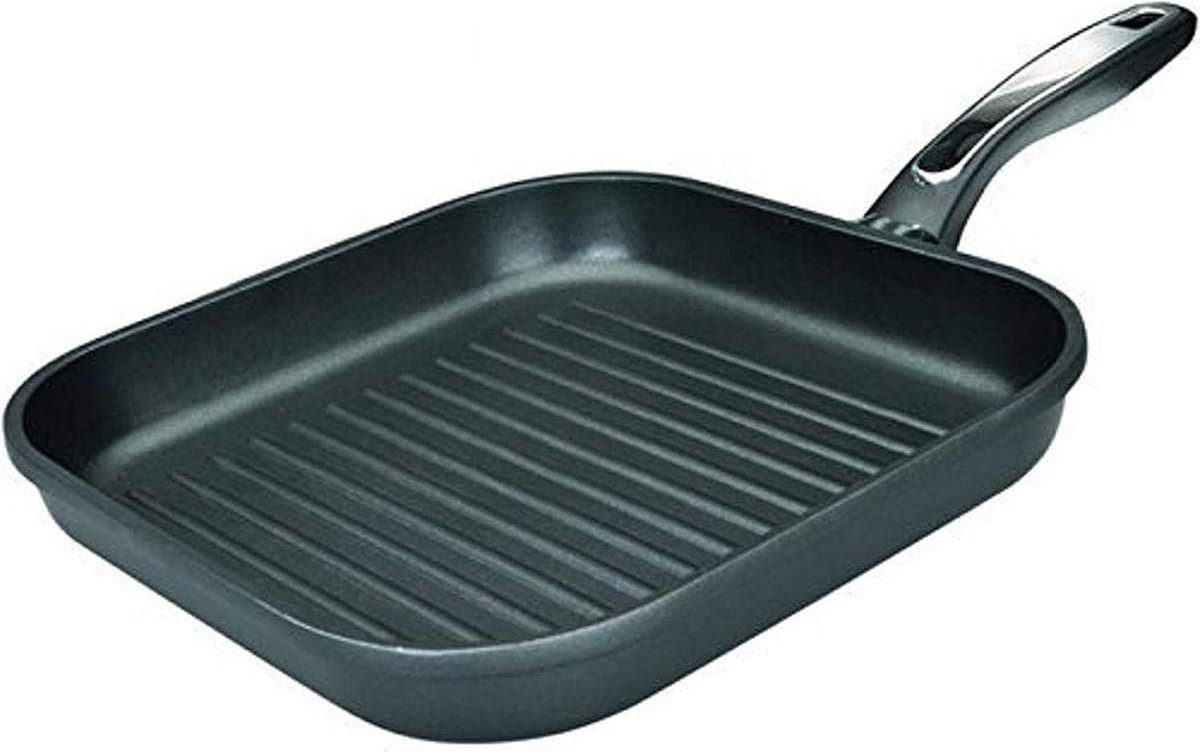 Grillpan Aluminium - Koekenpan - Koken op inductie - Antiaanbaklaag - 28 cm