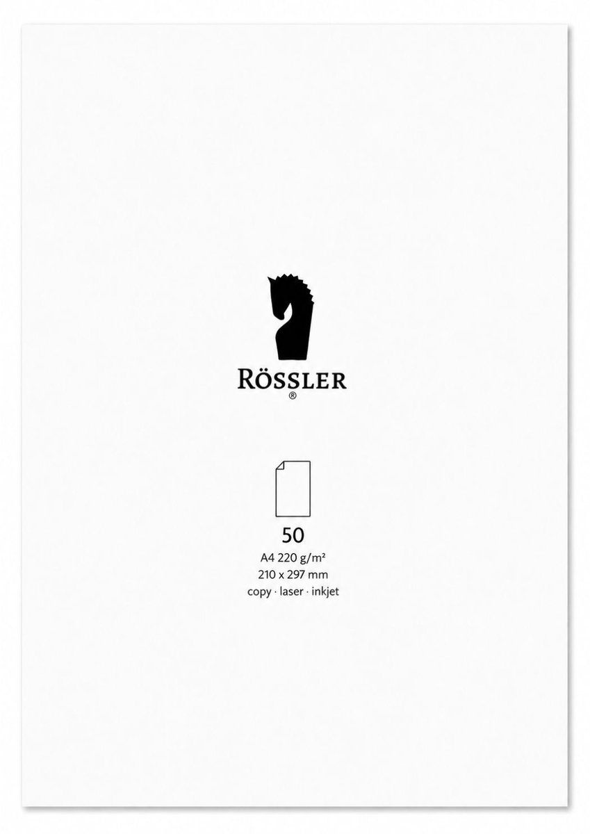 Rössler papier - A4 Schrijfpapier - Fijn papier - 50 Vel - 220g - Wit