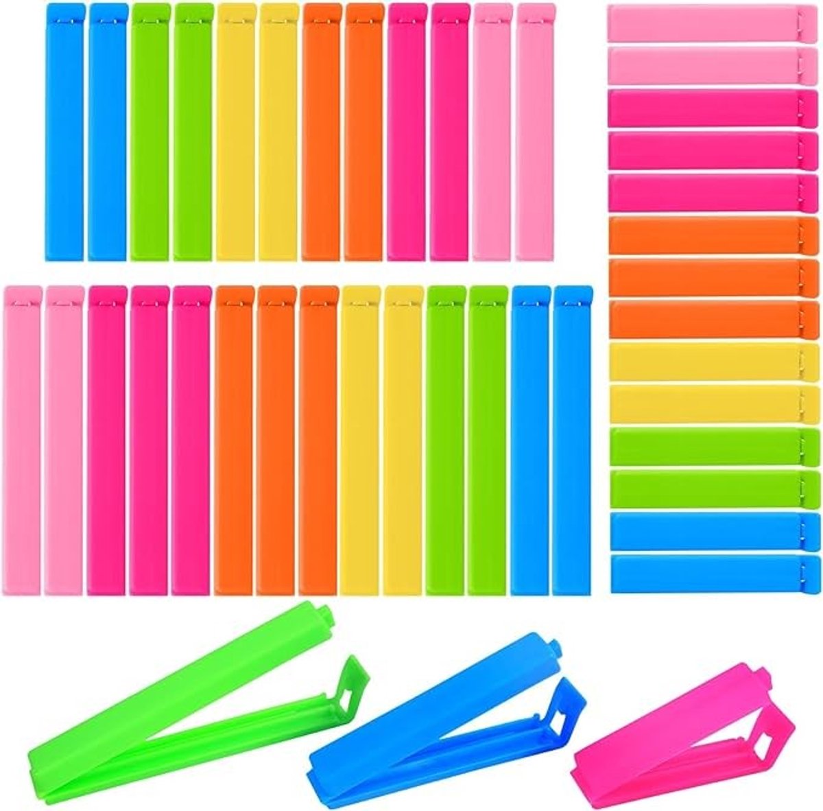 Voedselclips set van 40 stuks - Herbruikbare zakclips in 3 maten voor keukenopslag