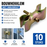 Bouwhekklem met inbusbout - Set van 10 - Stalen hekverbinders