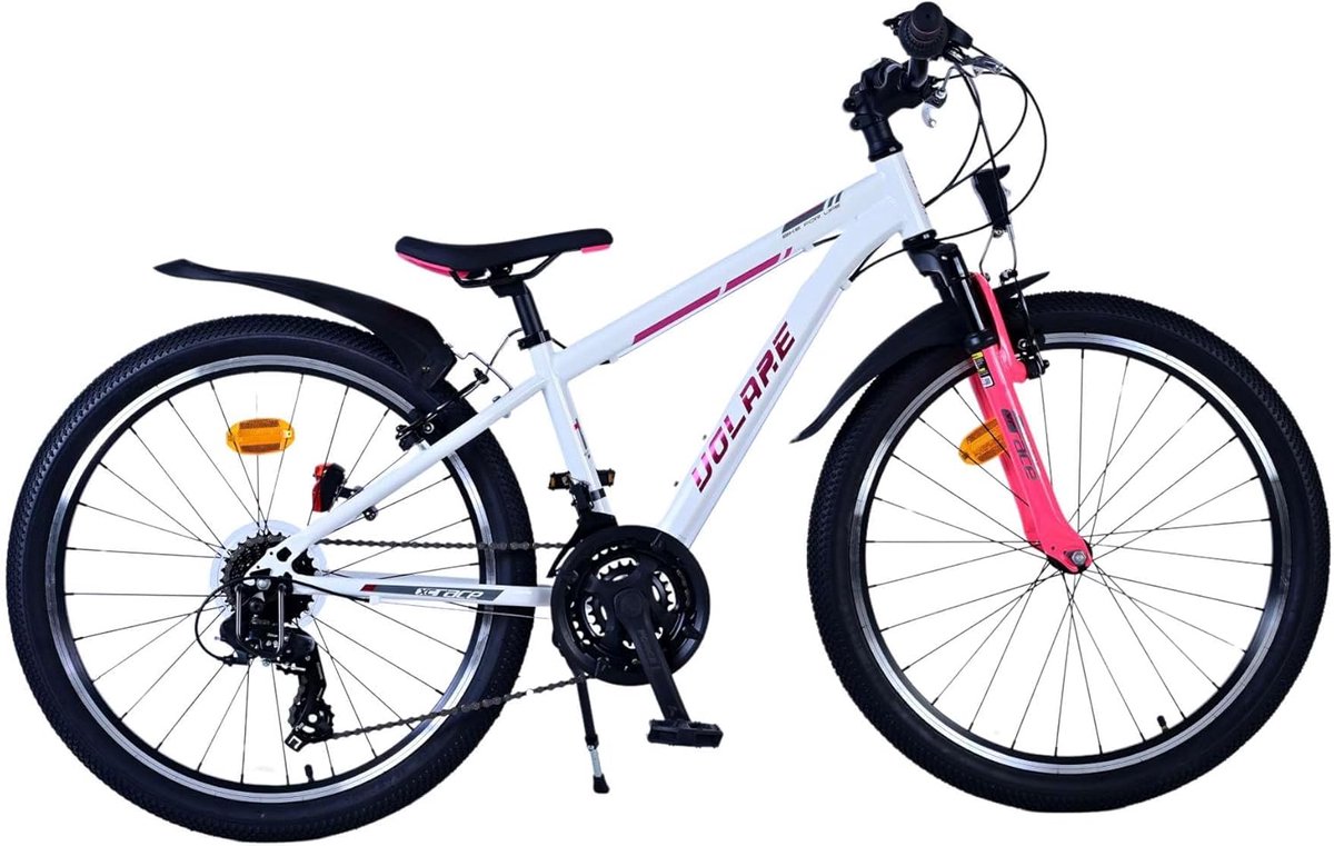 Kinderfiets Race Meisjesfiets Weg Sportief Fietsen 21 Versnellingen 24 Inch Wit Roze