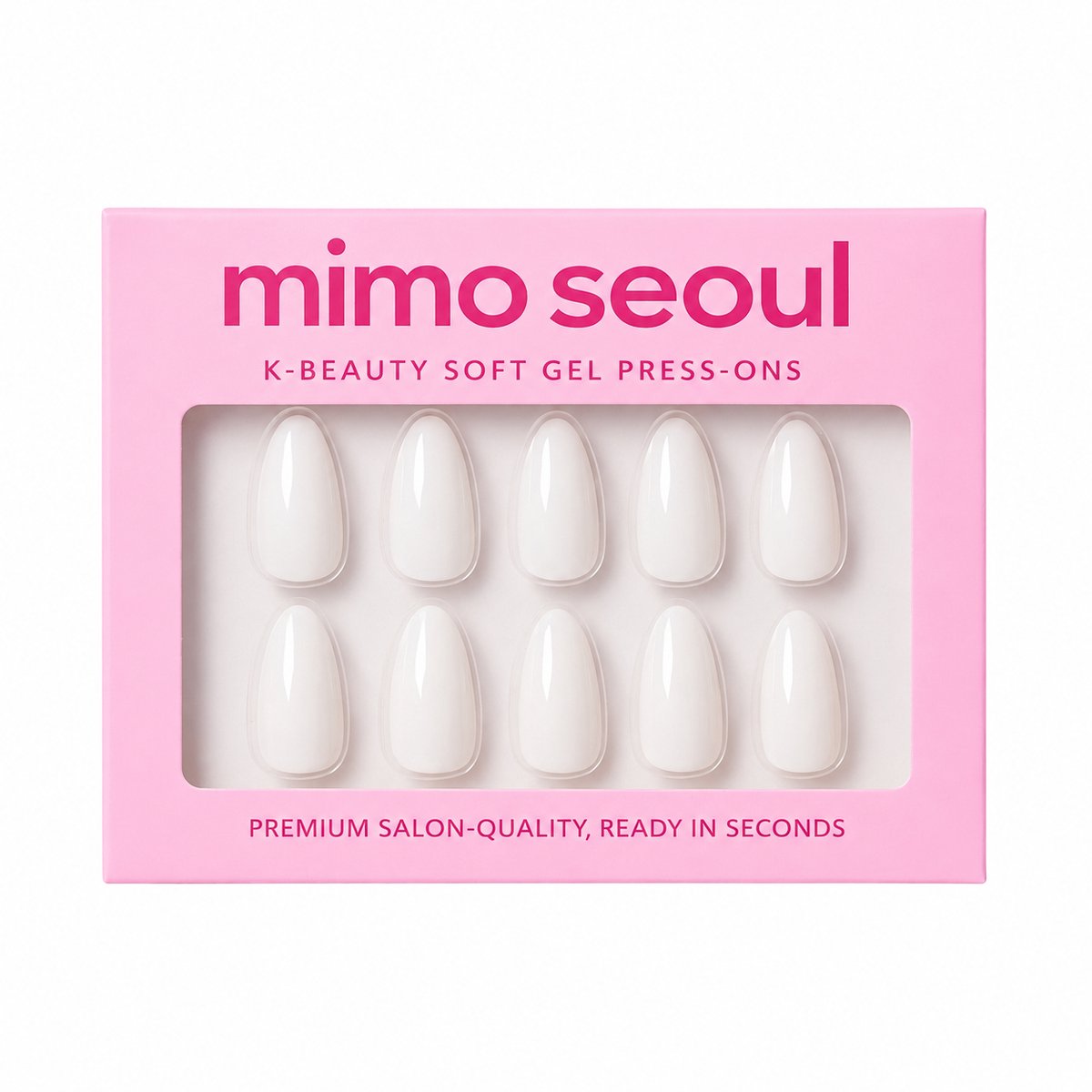 Mimo Seoul Plaknagels Nepnagels Wit - Milky Dream Milky Witte Nagels Short Almond Soft Gel Press On Nails 30 stuks - Herbruikbaar 14 Dagen