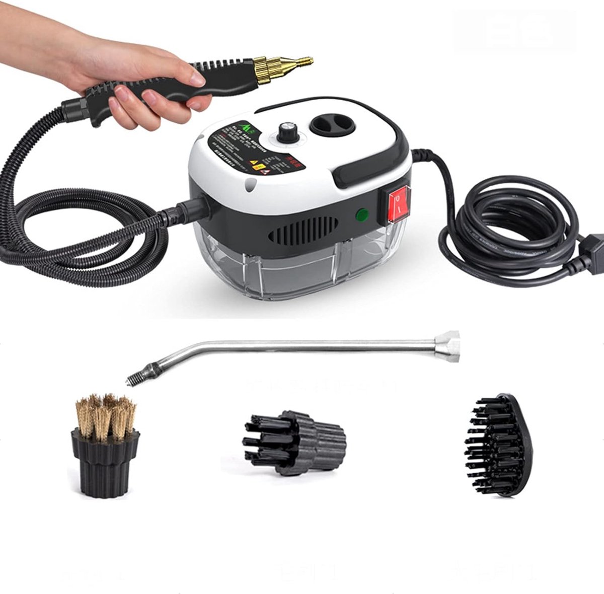 Hogedruk Stoomreiniger - Draagbare Stoomreiniger - Hygiënisch Reinigen - Automatische Pomp - 2500 Watt - Wit