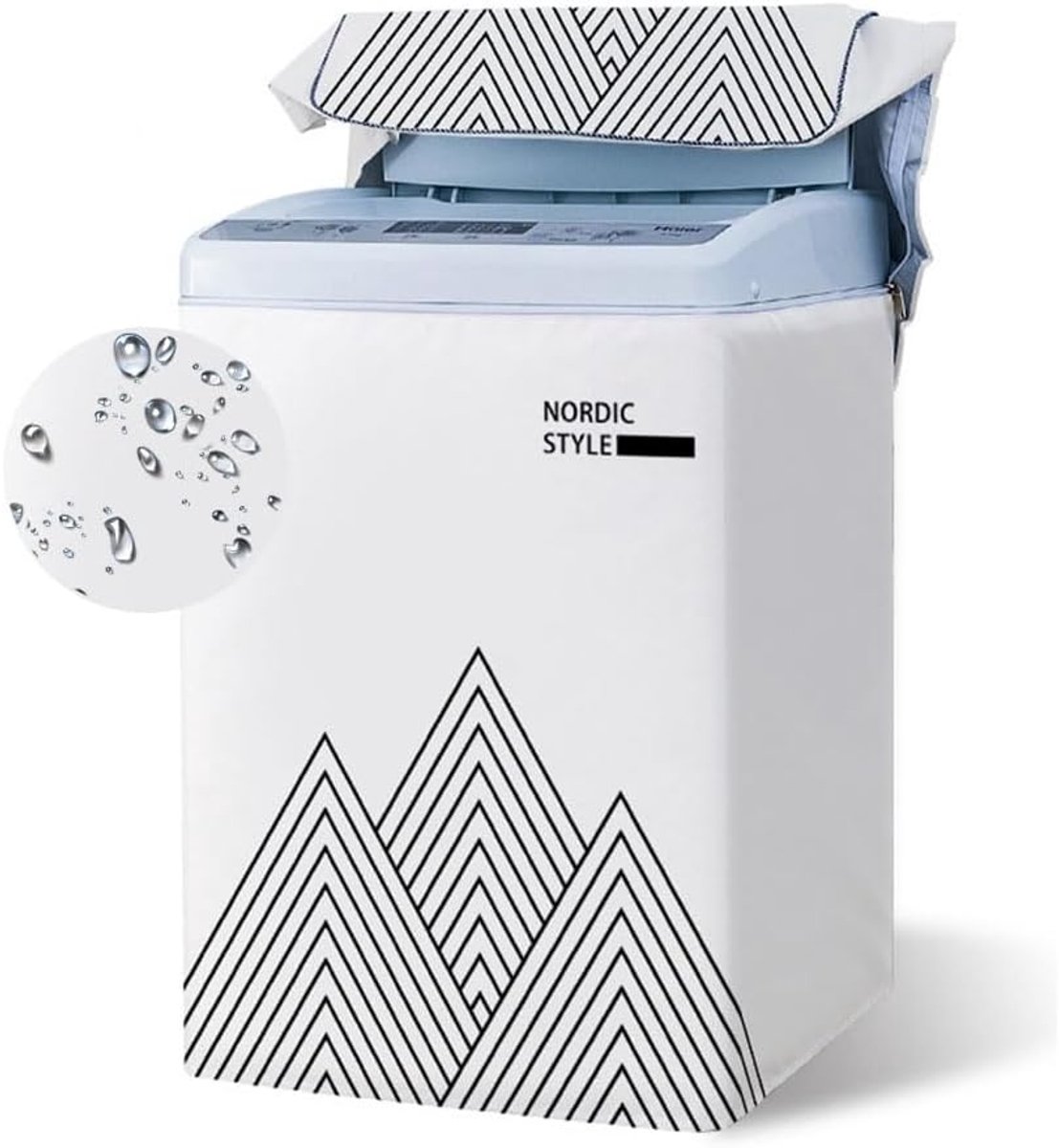 Wasmachinehoes Drogerhoes Apparaat Beschermen Ritssluiting Toegang XL 8.5-12kg Wit