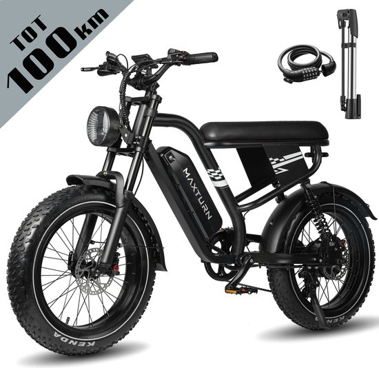 Elektrische Fatbike 20 inch vankel MX10 – 250W Motor, 48V 13.5Ah Accu, 100 km Actieradius, Shimano 7 versnellingen, Verende Voorvork