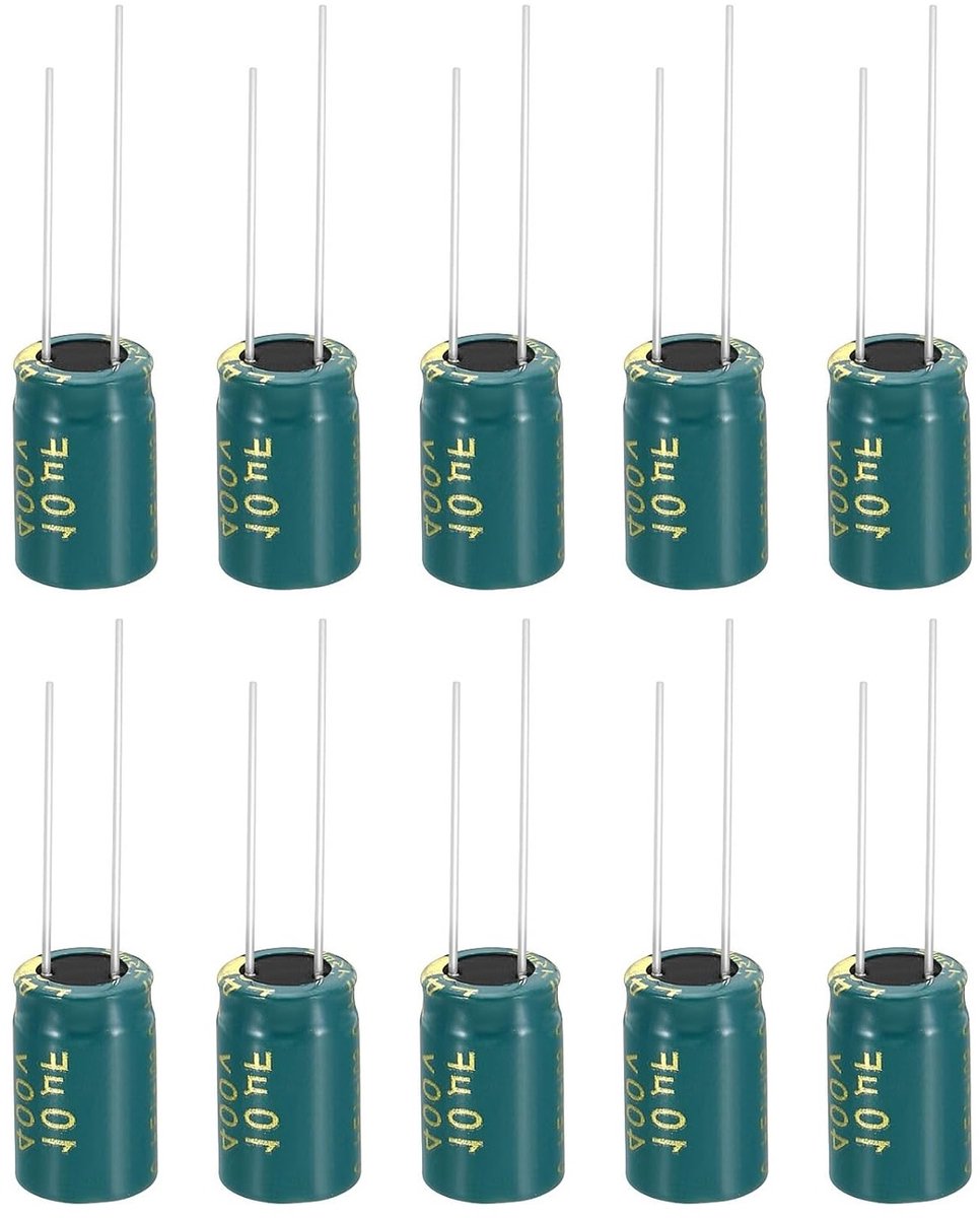 400V 10uF elektrolytische condensatoren, 10 stuks, 10 x 17 mm, hoogfrequente aluminium condensatoren voor TV, LCD-monitor en koelkast, ideaal voor elektronica en printplaten