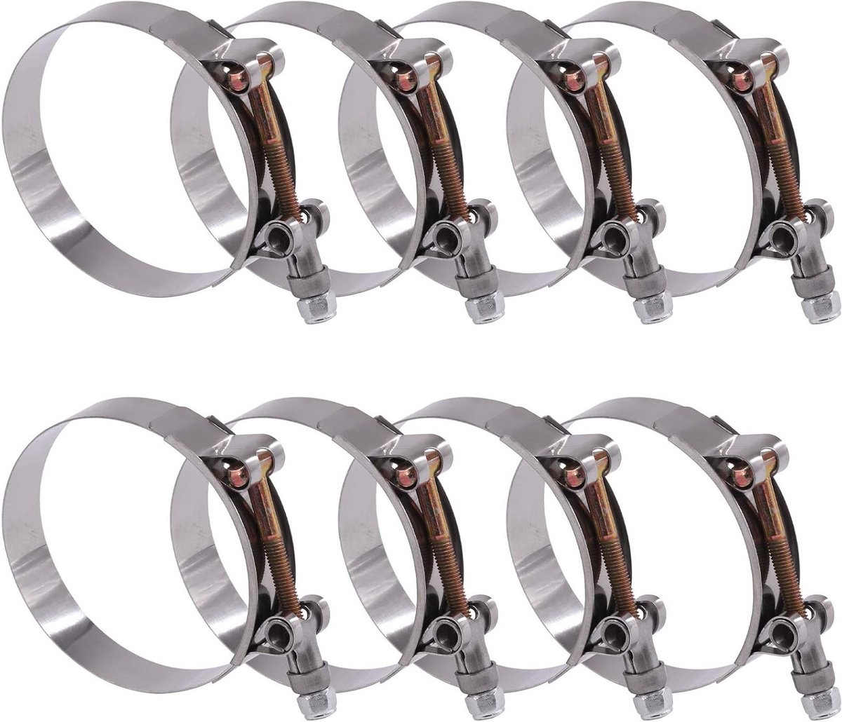 8 Stuks RVS T-Bolt Slangklemmen voor Turbo Inlaat en Intercooler - 76-84 mm, Duurzaam en Betrouwbaar