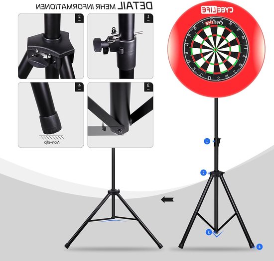 Dartbord Staandaard - Dart Standaard - Verstelbaar - Dart Statief - Voor Dartborden van Merkloos — afbeelding 2