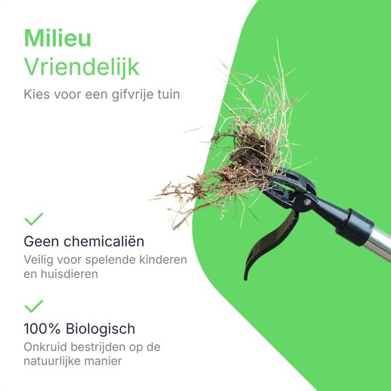 Naleo™ Onkruidsteker Met Steel - Onkruidtrekker - Onkruidstekers - Onkruidverwijderaars - Onkruidbestrijding - Onkruidverwijderaar - Paardenbloemsteker - Zonder Te Bukken van Naleo™ — afbeelding 3