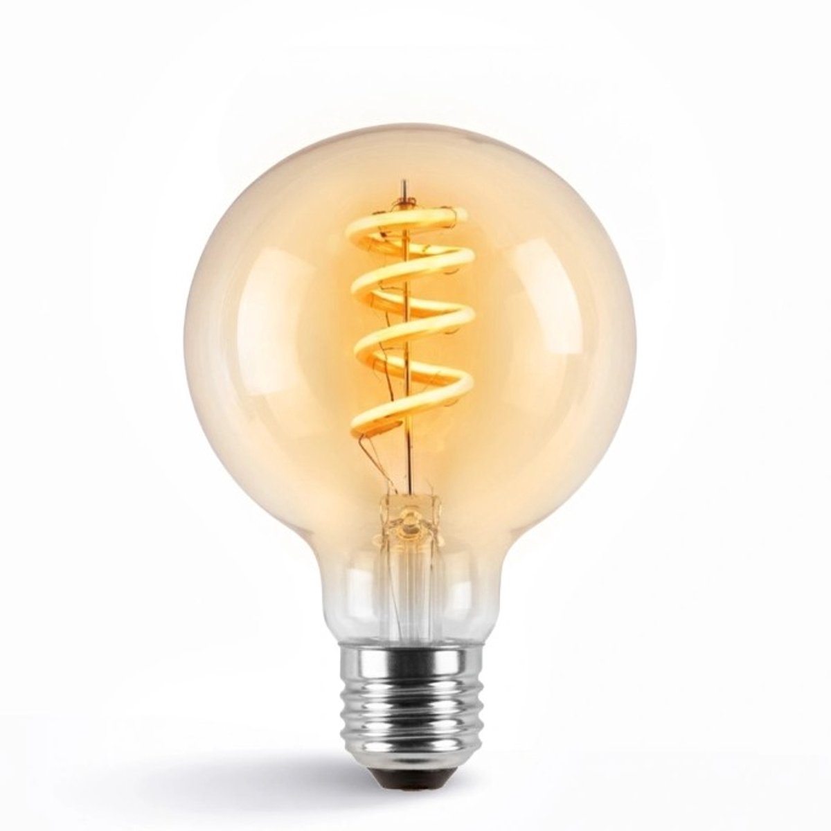 RexTech Zigbee E27 spiraal filament lamp G95 - Dual White - 4W - Amberkleurig - Smart lamp - Slimme Zigbee lamp