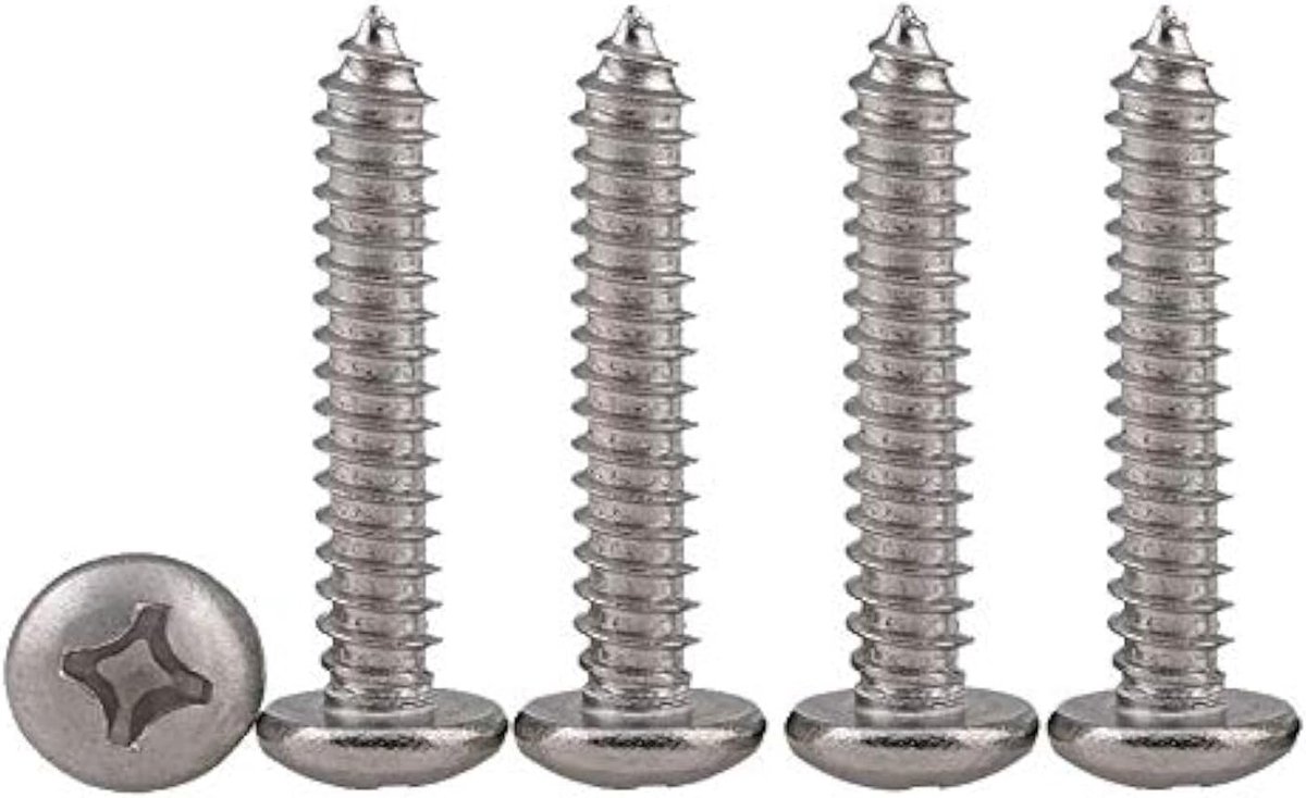 100 stuks Philips kop schroeven van 304 roestvrij staal, zelftappende houtschroeven, M5X20, ideaal voor houtbewerking en bevestiging