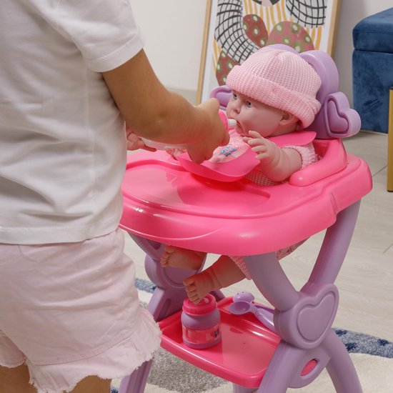 Houten Kinderstoel voor Poppen met Accessoires en Voedingsset - Speelgoed voor Kinderen vanaf 3 Jaar — afbeelding 5