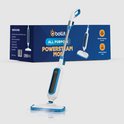 Bollit All Purpose Power Steam Mop met stoom, naast de verpakking.