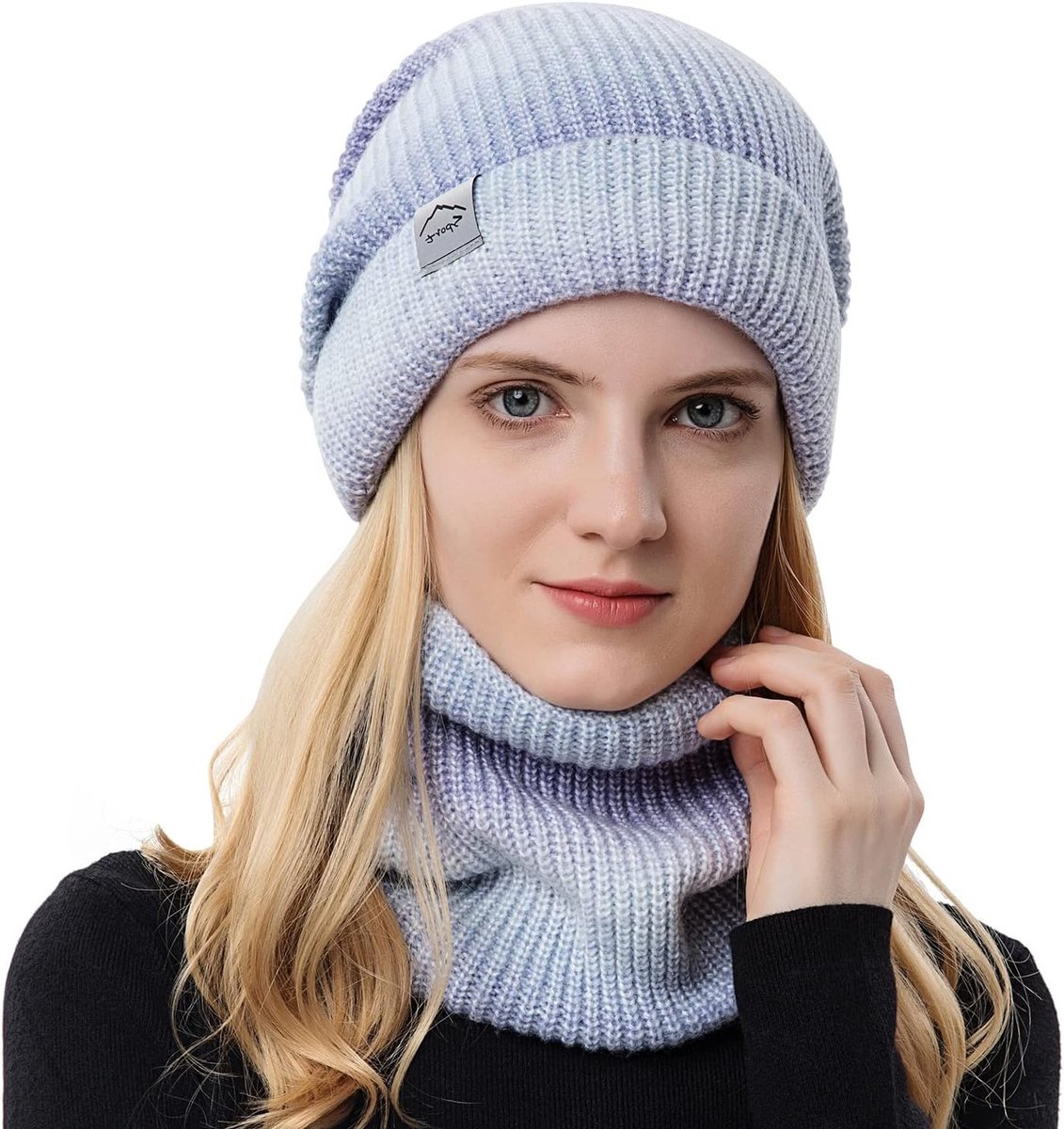Dames Wintermuts en Sjaal Set met Dikke Fleece Voering voor Skieën en Koude Dagen
