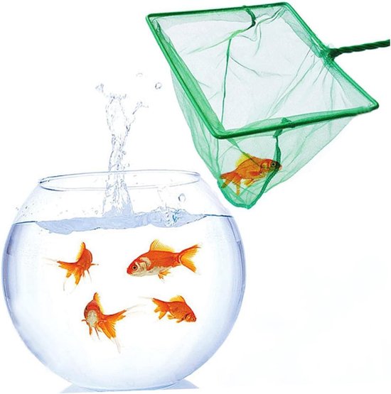 Aquarium Schepnet - Visnet Bak - Vissen Vangen - Met Ophanghaak - 43cm Lengte - Groen — afbeelding 4