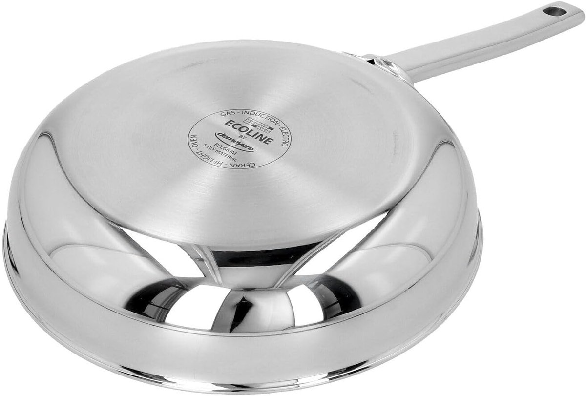 Bakpan Braadpan - Koekenpan Inox - Sauteren Koken - Geschikt Inductie - 24cm Diameter - Zilver