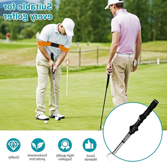 Verstelbare golfgreeptrainer met armband voor houdingscorrectie en opwarmingsoefeningen, ideaal voor chippen en uitlijnen — afbeelding 3