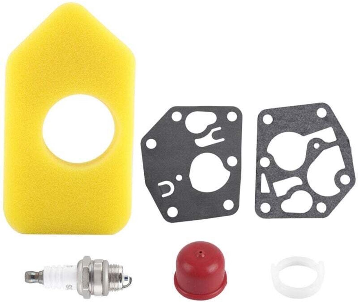 Carburateurmembraanpakkingen, luchtfilters en bougiesets geschikt voor Briggs & Stratton en vele andere kleine motoren.