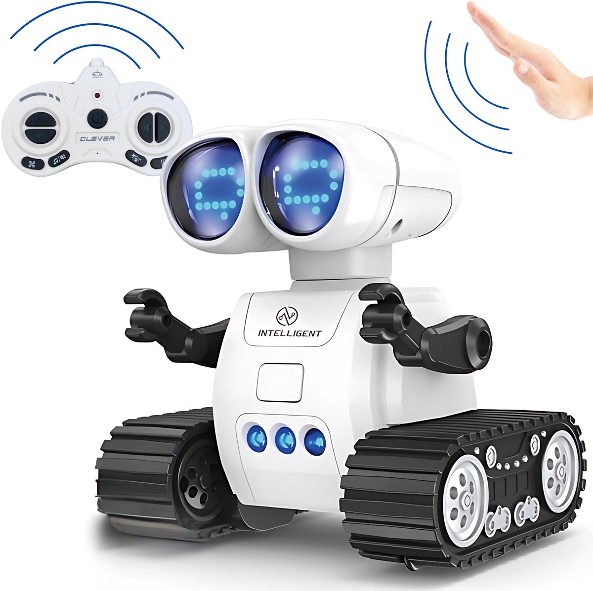 Intelligente Robot - Interactief STEM Speelgoed - Bestuurbaar met Controller en met Handgebaren - LED Ogen - Walkie Talkie - Muziek - Jongens - Oplaadbaar