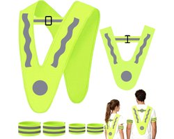 Reflectievest Set - Veiligheidsvesten - Zichtbaar Zijn - 2-Pack Vorm - Unisex Kind - Geel