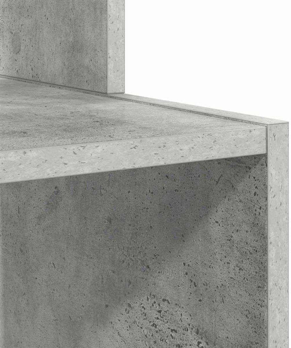 Computerbureau Met Opbergruimte - Werkstation Bureau - Thuiswerken Studeren - Industrieel Beton Grijs Design - 90 X 50 cm - Grijs thumbnail 5