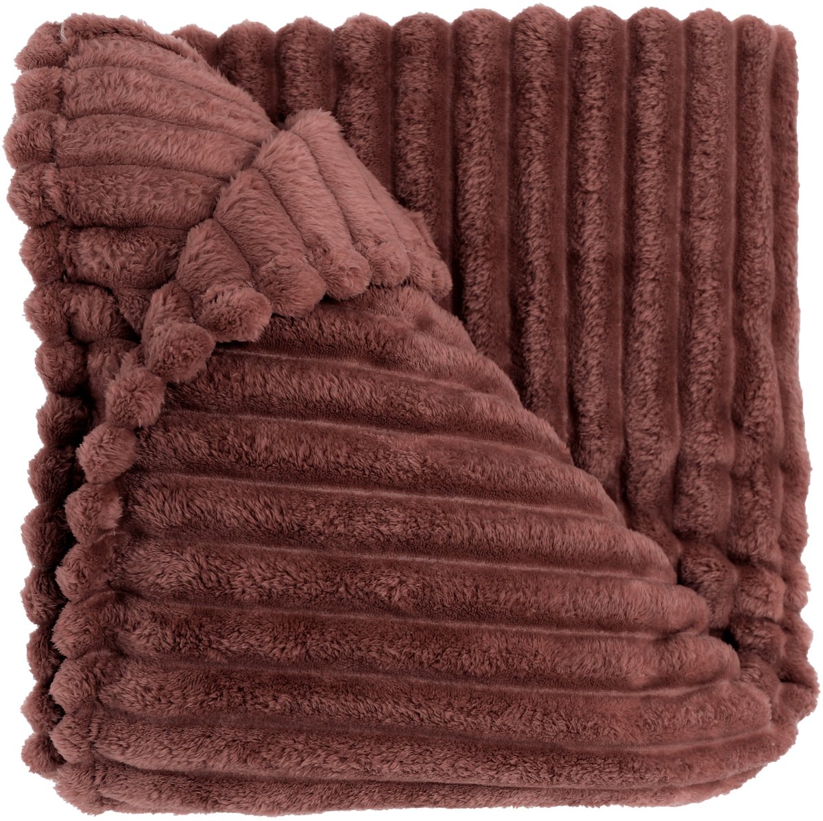 Unique Living Lex Plaid Marsala - Zacht Ribbel Woondeken