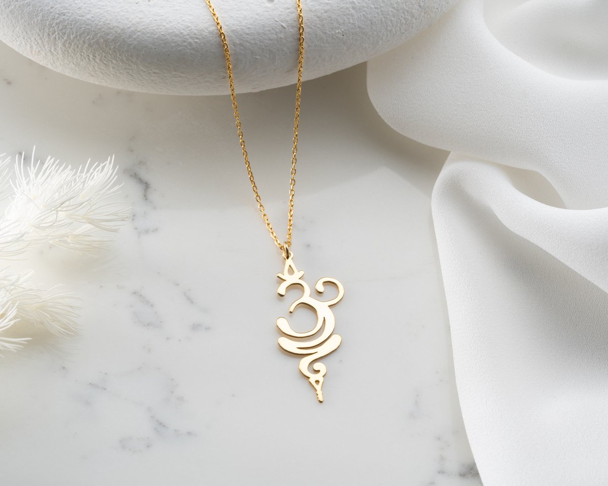 Breathe Ketting Spirituele Yoga Breathe Ketting | 925 Sterling Zilver | Goud_45 cm Ketting | Minnaar ketting Vreedzaam symbool