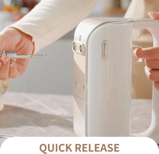 Elektrische Mixer - Keukenmixer Handmixer - Bakken en Maken - 5 Snelheden Turbo - 300 Watt - Champagne Goud — afbeelding 3