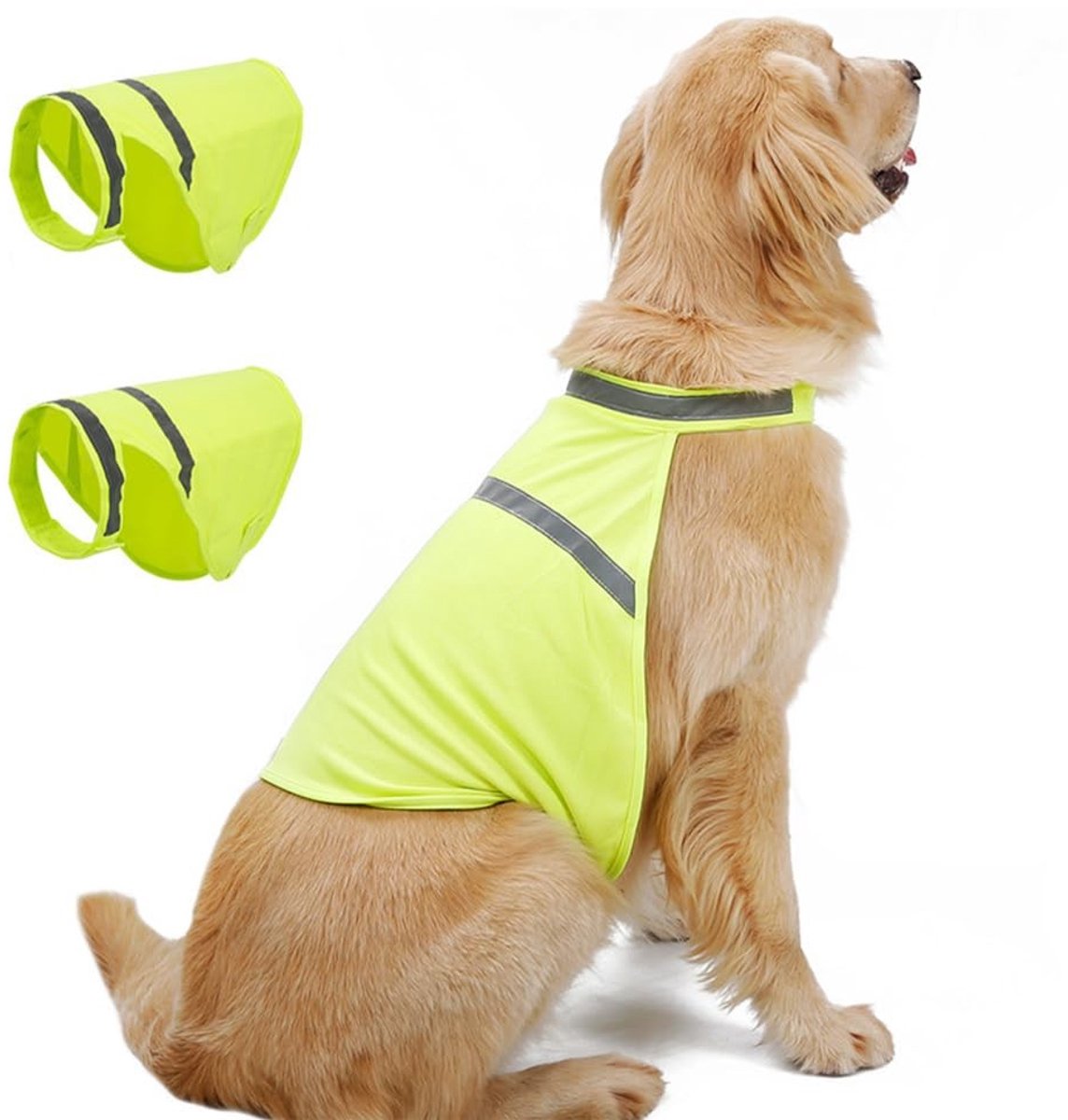 Dailygoods- Reflecterend Vest - 2 Stuks - Veiligheidsjas - Hoge Zichtbaarheid - Fluorescerend - Ademende Stof - Reflecterende Strepen - Hondveiligheidsvest