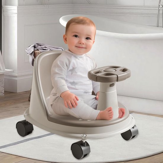 Badzitje Baby - Douchestoel Kinderen - Veilig Baden - Krachtige Zuignappen - 17.7 x 28.4 x 17.7 cm - Khaki — afbeelding 4