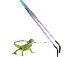 Voedertang - Aquarium Pincet - Reptielen Voeden - Antislip Siliconen Kop - 27 cm - Zwart
